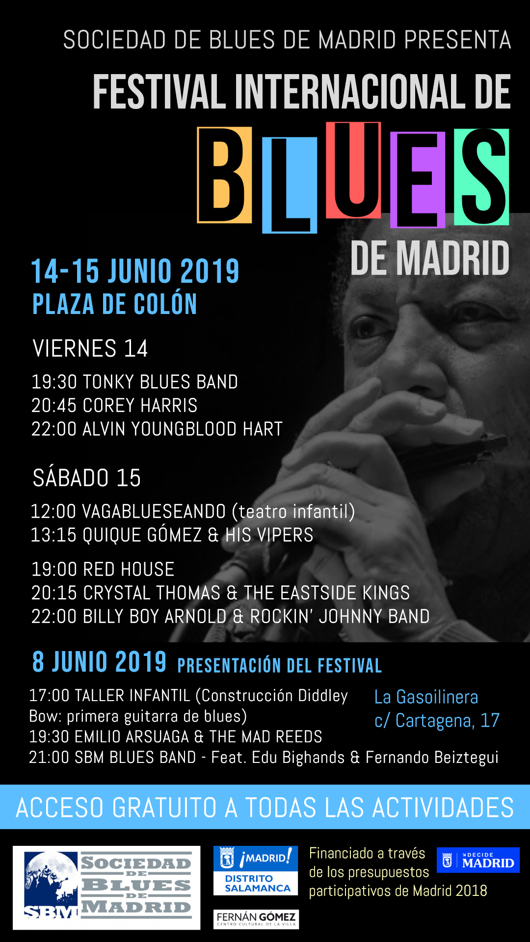 FESTIVAL INTERNACIONAL BLUES 14 y 15 JUNIO Sociedad de Blues de Madrid